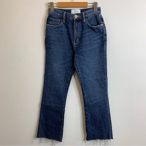 Current/Elliott High Rise Raw Hem Crop Jeans